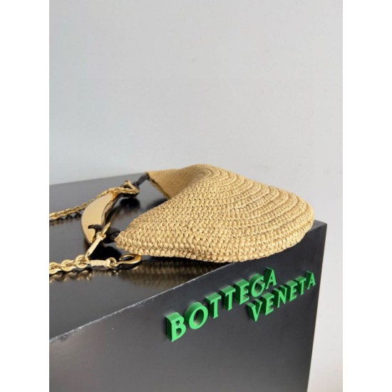 Replica Bottega Veneta Sardine Small Bag with Chain Natural Raffia