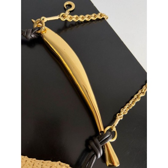 Replica Bottega Veneta Sardine Small Bag with Chain Natural Raffia