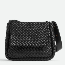 Fake Bottega Veneta Cobble Small Bag Black Intrecciato  Replica