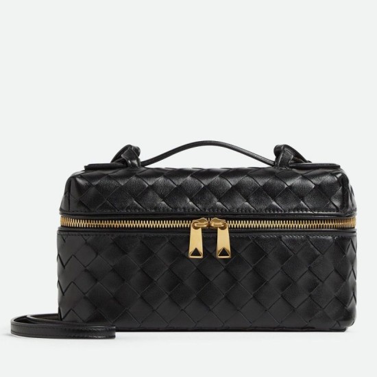 Fake Bottega Veneta Bang Bang Vanity Case Black Intrecciato Replica Replica Bottega Veneta Bang Bang Vanity Case Black Intrecciato