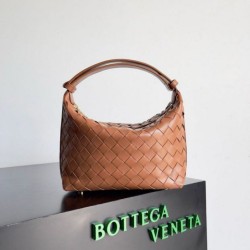 Fake Bottega Veneta Mini Wallace Bag Brown Intrecciato Calfskin Replica