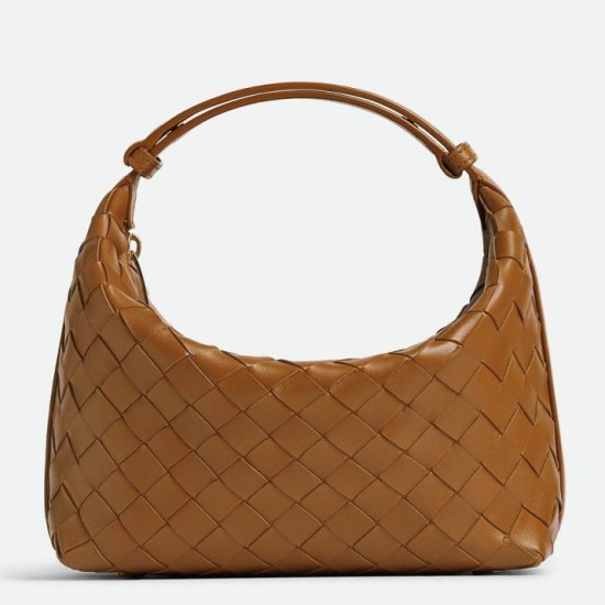 Fake Bottega Veneta Mini Wallace Bag Brown Intrecciato Calfskin Replica