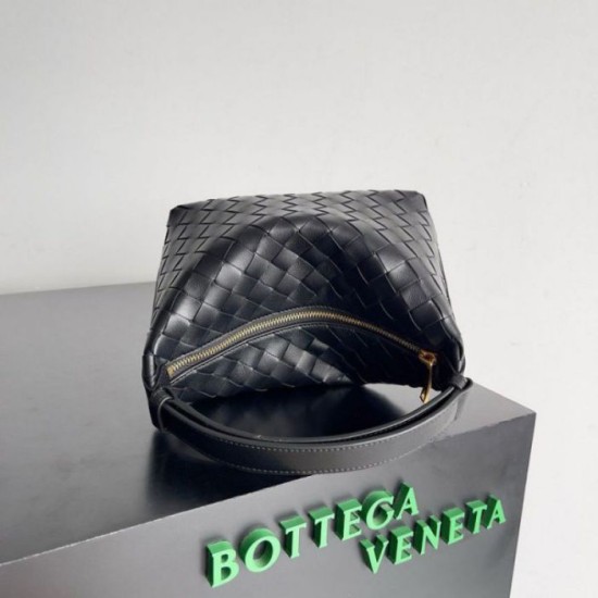 Replica Bottega Veneta Mini Wallace Bag Black Intrecciato Calfskin
