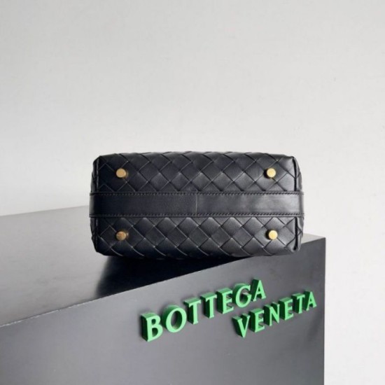 Replica Bottega Veneta Mini Wallace Bag Black Intrecciato Calfskin