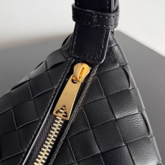 Replica Bottega Veneta Mini Wallace Bag Black Intrecciato Calfskin