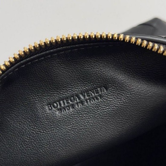 Replica Bottega Veneta Mini Wallace Bag Black Intrecciato Calfskin