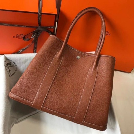 Replica Hermes Garden Party 36 Bag Gold Clemence Calfskin