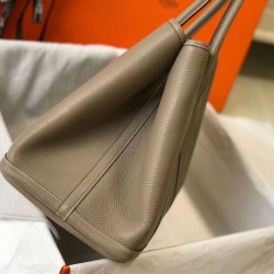 Fake Hermes Garden Party 36 Bag Grey Clemence Calfskin Replica