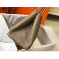 Fake Hermes Garden Party 36 Bag Grey Clemence Calfskin Replica