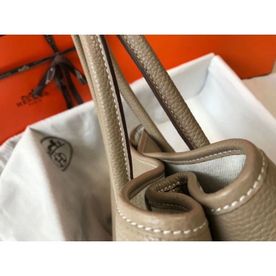 Fake Hermes Garden Party 36 Bag Grey Clemence Calfskin Replica