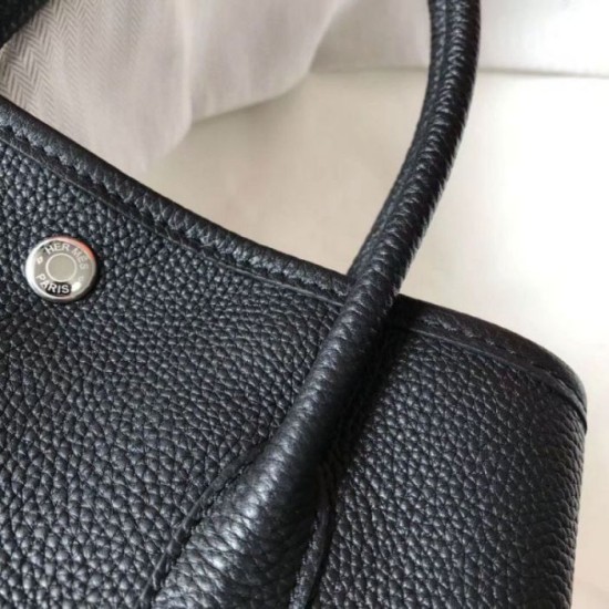 Replica Hermes Garden Party 36 Bag Black Clemence Calfskin