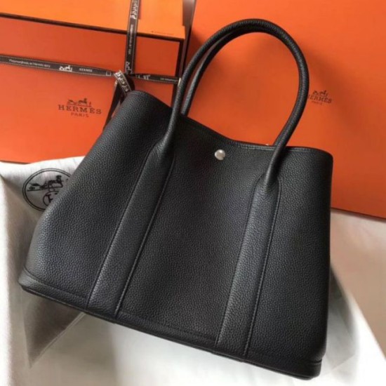 Replica Hermes Garden Party 36 Bag Black Clemence Calfskin