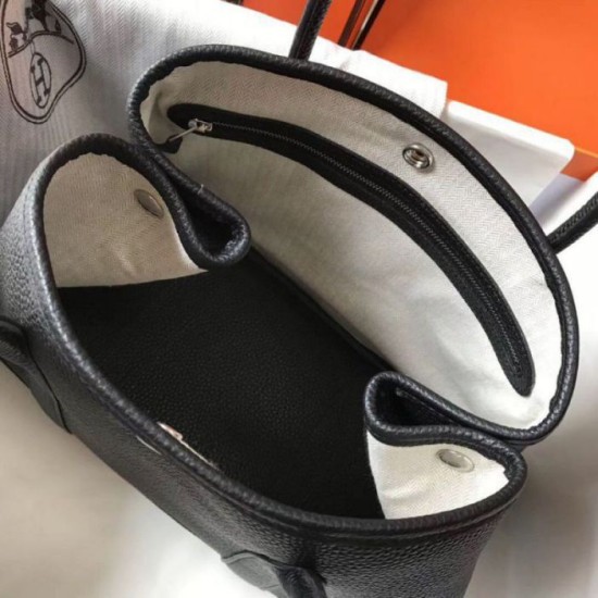 Replica Hermes Garden Party 36 Bag Black Clemence Calfskin