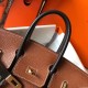 Replica Hermes Bi-Color Birkin 25cm Bag Brown/Black Clemence 