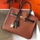 Replica Hermes Bi-Color Birkin 25cm Bag Brown/Black Clemence 