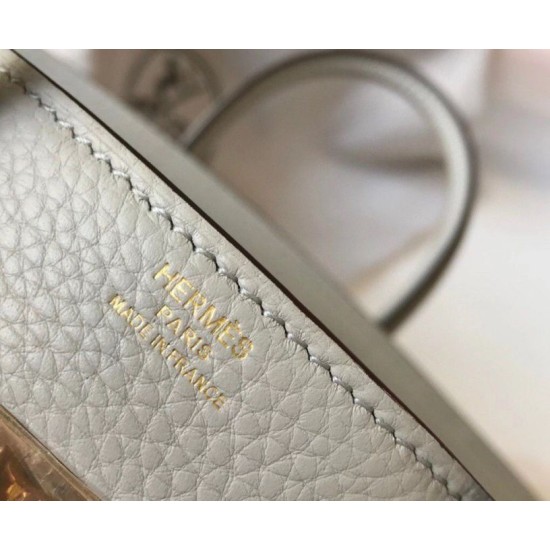 Replica Hermes Pearl Grey Clemence Birkin 30cm Bag GHW