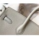 Replica Hermes Pearl Grey Clemence Birkin 30cm Bag GHW