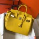 Fake Hermes Birkin 30cm Bag Yellow Clemence  Replica