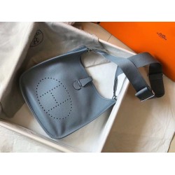 Fake Hermes Evelyne III 29 PM Bag Blue Lin Clemence  Replica