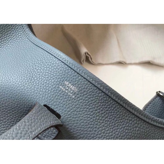 Fake Hermes Evelyne III 29 PM Bag Blue Lin Clemence  Replica