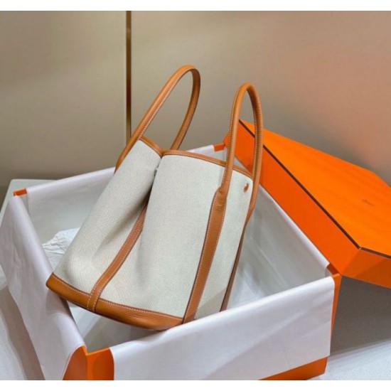 Replica Hermes Garden Party 36cm Bag Toile and Gold 