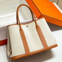 Replica Hermes Garden Party 36cm Bag Toile and Gold 