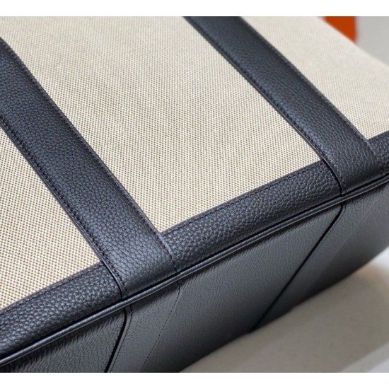 Fake Hermes Garden Party 36cm Bag Toile and Black  Replica