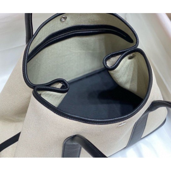 Fake Hermes Garden Party 36cm Bag Toile and Black  Replica