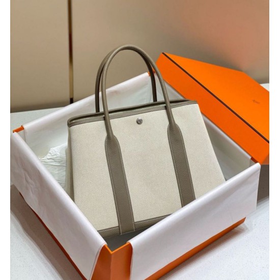 Replica Hermes Garden Party 36cm Bag Toile and Taupe 