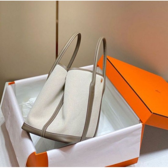 Replica Hermes Garden Party 36cm Bag Toile and Taupe 