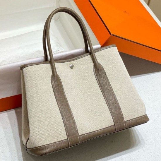Replica Hermes Garden Party 36cm Bag Toile and Taupe 