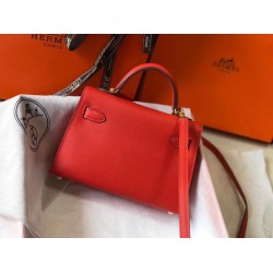 Replica Hermes Kelly Mini II Bag Rouge Casaque Epsom 