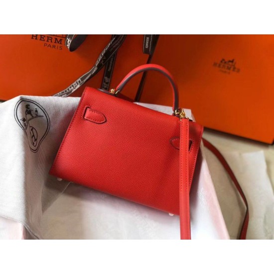 Replica Hermes Kelly Mini II Bag Rouge Casaque Epsom 