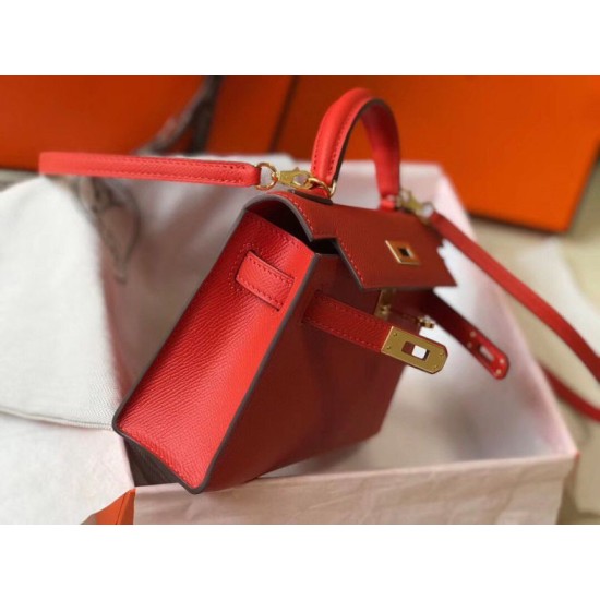 Replica Hermes Kelly Mini II Bag Rouge Casaque Epsom 