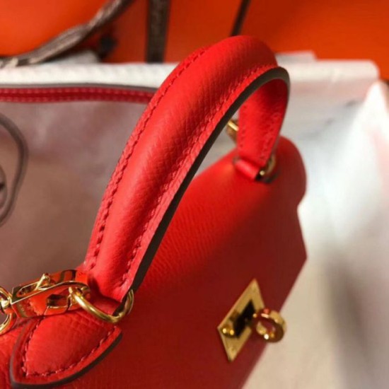 Replica Hermes Kelly Mini II Bag Rouge Casaque Epsom 