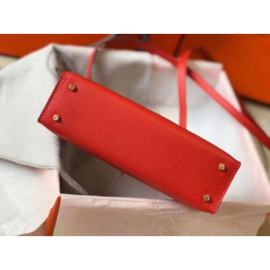 Replica Hermes Kelly Mini II Bag Rouge Casaque Epsom 
