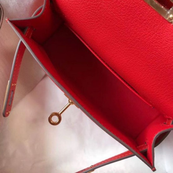 Replica Hermes Kelly Mini II Bag Rouge Casaque Epsom 