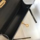 Fake Hermes Kelly Mini II Bag Black Embossed Crocodile  Replica