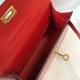Fake Hermes Kelly Mini II Bag Red Embossed Crocodile  Replica