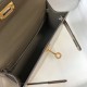 Replica Hermes Kelly Mini II Bag Taupe Embossed Crocodile 