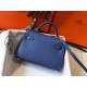 Replica Hermes Kelly Mini II Bag Blue Agate Epsom 