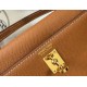 Fake Hermes Kelly Mini II Bag Gold Epsom  Replica