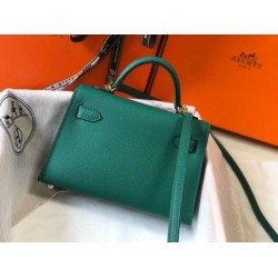 Replica Hermes Kelly Mini II Bag Malachite Epsom 