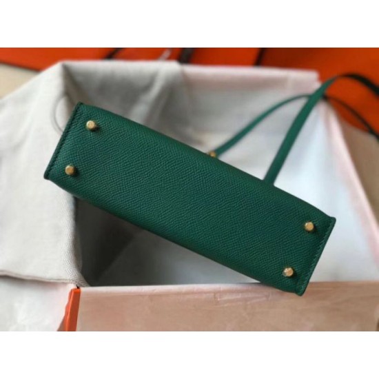 Replica Hermes Kelly Mini II Bag Malachite Epsom 