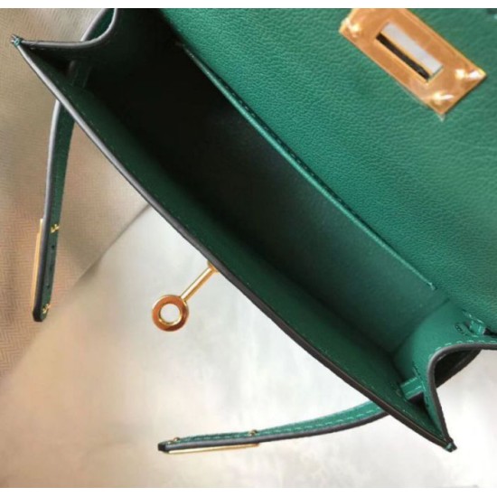 Replica Hermes Kelly Mini II Bag Malachite Epsom 