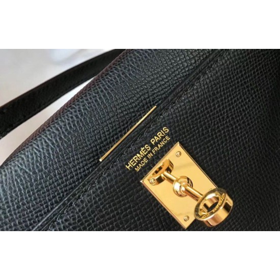 Replica Hermes Kelly Mini II Bag Black Epsom 