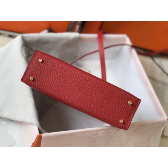Fake Hermes Kelly Mini II Bag Rouge Vif Epsom  Replica