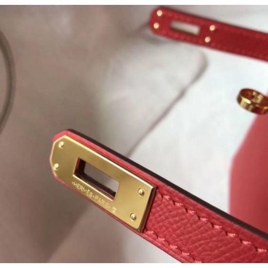 Fake Hermes Kelly Mini II Bag Rouge Vif Epsom  Replica