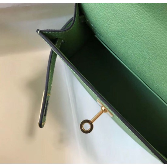 Fake Hermes Kelly Mini II Bag Vert Criquet Epsom  Replica