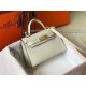 Fake Hermes Kelly Mini II Bag White Epsom  Replica